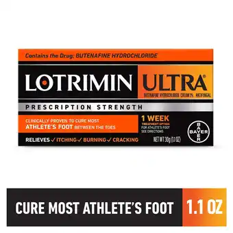 Walmart Lotrimin Ultra 1 Week Athlete's Foot Treatment Antifungal Cream, 30G Tube offer