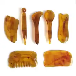 Walmart Jesscasday 7pcs/set Natural Resin Amber Massage Scraping for Face Neck Sha Scraper Massager offer