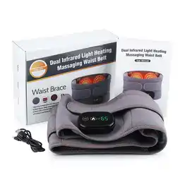 Walmart QUSENLON Infrared Heat Waist Massager Electric Belt Vibration USB Charge Red Light Hot offer