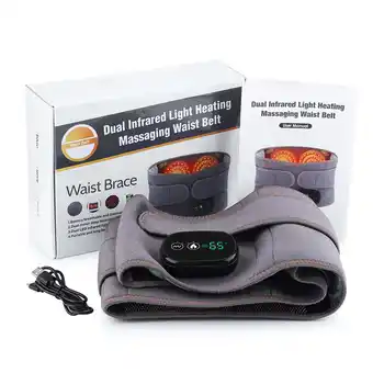 Walmart QUSENLON Infrared Heat Waist Massager Electric Belt Vibration USB Charge Red Light Hot offer