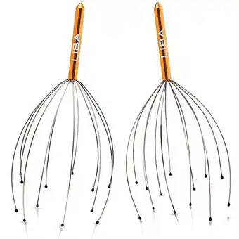 Walmart Liba Scalp Massager Tool, 12 Wire Scalp Massager with Gentle Rubber Beads, Gold, 2-Pack offer