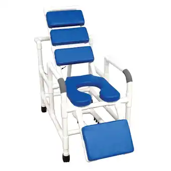 Walmart MJM International 193-SSDE-TP-BL Reclining Shower Chair with Blue Total Padding offer