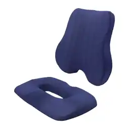 Walmart yotijay Back and Seat Cushion Anti Slip Thick Lumbar Support Pillow for Gaming Chair Blue offer