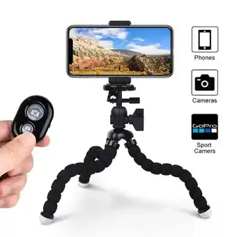Walmart Qishi Flexible Phone Tripod with Bluetooth Remote - Mini Stand for iPhone/Android/GoPro offer