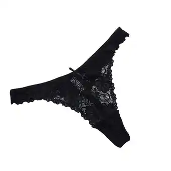 Walmart YOTMKGDO Panties, Sheer Lace Thongs Women Underwear Briefs Lingerie Breathable, 1 Piece Black L offer