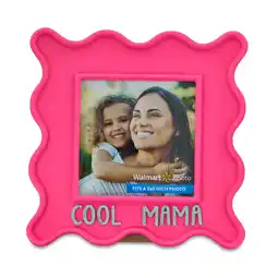 Walmart Mother's Day Cool Mama 5 x 5 Wavy Pink Wood Tabletop Picture Frame, by Way To Celebrate offer