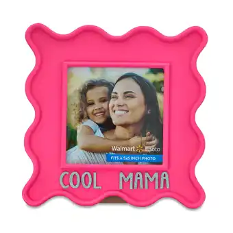 Walmart Mother's Day Cool Mama 5 x 5 Wavy Pink Wood Tabletop Picture Frame, by Way To Celebrate offer