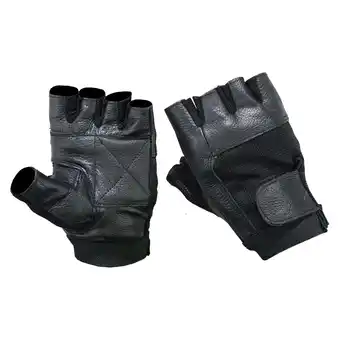 Walmart DS Daniel Smart Men's Adjustable Fingerless Motorcycle Gloves, S, Black, Mesh & Cowhide Leather offer