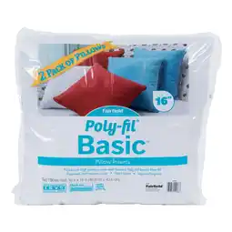 Walmart Poly-Fil Basic 16x16 Pillow Insert (Pack of 2) offer