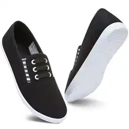 Walmart AOMAIS Women’s Slip On Canvas Shoes Sneakers Fashion Elastic Sneakers（Black US11） offer
