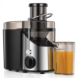 Walmart Juicer Machine Easy to Clean, 3 Feed Chute for Whole Fruit and Vegetable, Brush, Silver offer