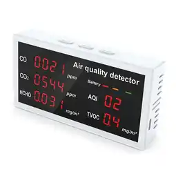 Walmart Zeiwohndc High Accuracy Air Quality Monitor CO CO2 HCHO TVOC Detector Gas Detector LED offer
