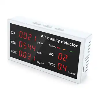 Walmart Zeiwohndc High Accuracy Air Quality Monitor CO CO2 HCHO TVOC Detector Gas Detector LED offer