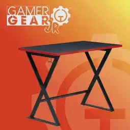 Walmart Gamer Gear Jr. Gaming Desk with LED Lighting, Teens and Kids, Red and Black offer