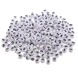 Walmart 100pcs White Acrylic Number Beads for Bracelet & Jewelry Making offer
