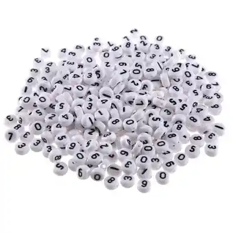 Walmart 100pcs White Acrylic Number Beads for Bracelet & Jewelry Making offer
