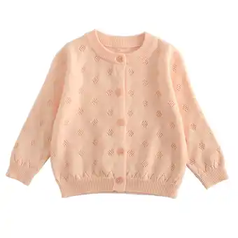 Walmart AherBiu Baby Girls Clothes Button down Crewneck Long Sleeve Tops Knitted Cardigan Cute Sweater Shirt offer