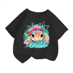 Walmart ZPWKLM Tops For Kid Printed Round Neck Short Sleeve Summer Loose Blouse For Kids size 2-4T offer