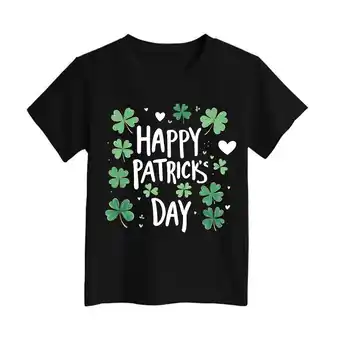 Walmart ZPWKLM Cute Shirt For Kid Graphic Letter Print Pullovers Short Sleeve Top For Toddlers size 3-4T offer