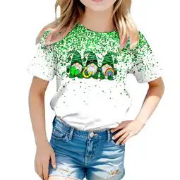 Walmart ZPWKLM T-Shirts For Toddler Leaf Printed Round Neck Short Sleeved Blouse For Kids size 3-4T offer
