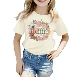 Walmart ZPWKLM ZPWKLM Casual Shirt For Girl Boy Pattern Printed Short Sleeve Crewneck Top For size 3-4T offer