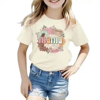 Walmart ZPWKLM ZPWKLM Casual Shirt For Girl Boy Pattern Printed Short Sleeve Crewneck Top For size 3-4T offer
