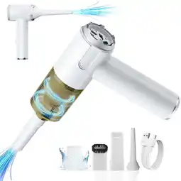 Walmart AOMBOO 5V Mini Cordless Car Vacuum Cleaner - Rechargeable - for PC/Laptop - Multi-Nozzles - White offer