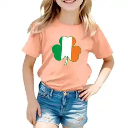 Walmart ZPWKLM ZPWKLM Tops For Toddler Printed Short Sleeve Crewneck Top For Baby size 3-4T offer
