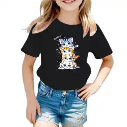 Walmart ZPWKLM ZPWKLM Casual Crewneck Shirt For Kid Printed Short Sleeve Clothing For Infnants size 5-6T offer