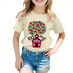 Walmart ZPWKLM Tops For Infnat Print Round Neck Loose Short Sleeve Clothes For Infnants size 3-4T offer