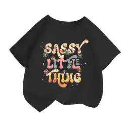 Walmart ZPWKLM T-Shirts For Kid Printed Round Neck Short Sleeve Summer Loose Clothes For Baby size 2-4T offer