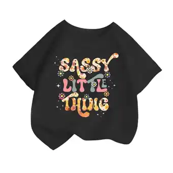 Walmart ZPWKLM T-Shirts For Kid Printed Round Neck Short Sleeve Summer Loose Clothes For Baby size 2-4T offer