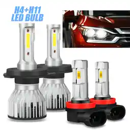 Walmart For Honda HR-V 2016 2017 2018 HRV Combo White LED Headlight + Fog Light Bulbs 4pcs offer