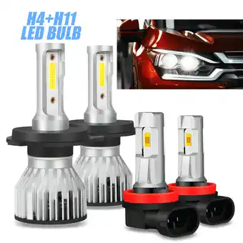 Walmart For Honda HR-V 2016 2017 2018 HRV Combo White LED Headlight + Fog Light Bulbs 4pcs offer