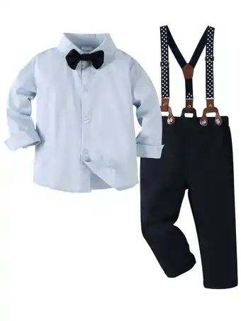 Walmart Baby Boys Outfit Clothes Suit 1-5 Years Tuxedo Gentleman Dress Shirt Suspenders Pants Formal Party offer