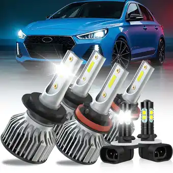 Walmart 6x H7 H11 LED Headlight High Low Beam + 881 Fog Lights White Bulb For Hyundai Elantra GT 2013-2017 offer