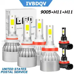 Walmart IVBDQV For Toyota Prius 2010-2015 6x LED Headlights Bulbs High/Low Beam+Fog Lights offer