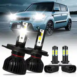 Walmart For 2010-2011 Kia Soul LED Headlight Bulbs 9003/H4 High/Low Beam 881 Fog light Bulbs 4pc,14000LM offer