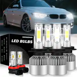 Walmart For BMW 328i xDrive 2009-2016 Combo H7 LED Headlight Bulb High&Low Beam H11 Fog Light Bulbs offer
