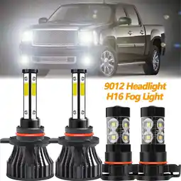 Walmart For GMC Sierra 1500 2014- 2015 LED HEADLIGHT + Fog Light Bulbs White Kit Combo offer