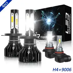 Walmart Obndvu for Toyota Sienna 2001-2003 LED Headlight H4 High/Low+9006 Fog Light Bulbs Kit offer