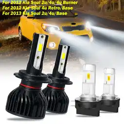 Walmart For Kia Soul 2012-2013 H7 H11B LED Headlight Bulbs High&Low Beam 14000LM 6000K 4pcs offer