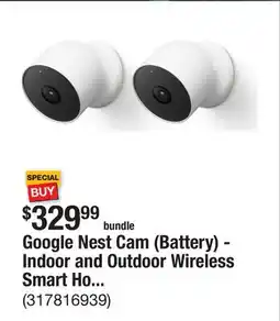 The Home Depot Google Nest Cam (Battery) - Indoor and Outdoor Wireless Smart Home Security Camera - 2 Pack offer