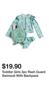 TJ Maxx Toddler Girls 2pc Rash Guard Swimsuit With Backpack offer