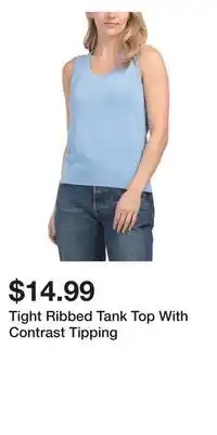 TJ Maxx Tight Ribbed Tank Top With Contrast Tipping offer