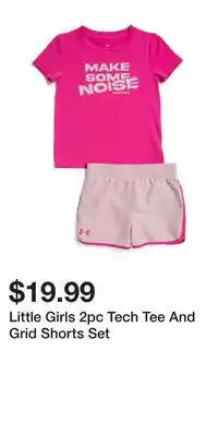 TJ Maxx Little Girls 2pc Tech Tee And Grid Shorts Set offer