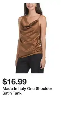 TJ Maxx Made In Italy One Shoulder Satin Tank offer