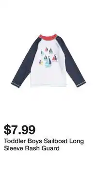 TJ Maxx Toddler Boys Sailboat Long Sleeve Rash Guard offer
