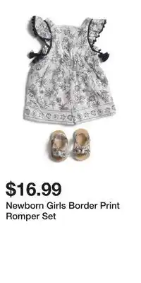 TJ Maxx Newborn Girls Border Print Romper Set offer
