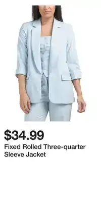 TJ Maxx Fixed Rolled Three-quarter Sleeve Jacket offer